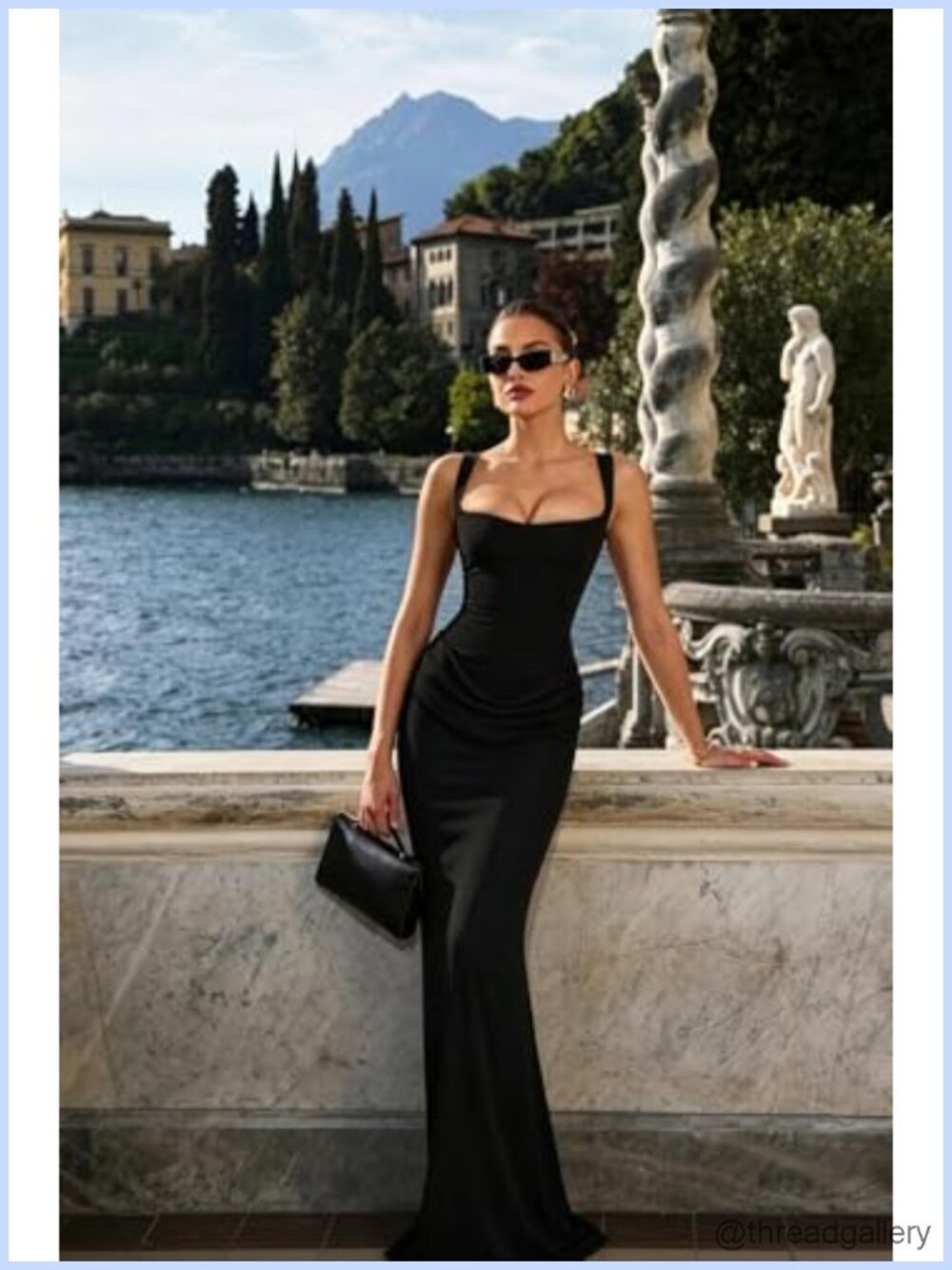 Corset Bodycon Ruched Lace Up Back Maxi Dress Formal Wedding Guest - Picture 3 of 6